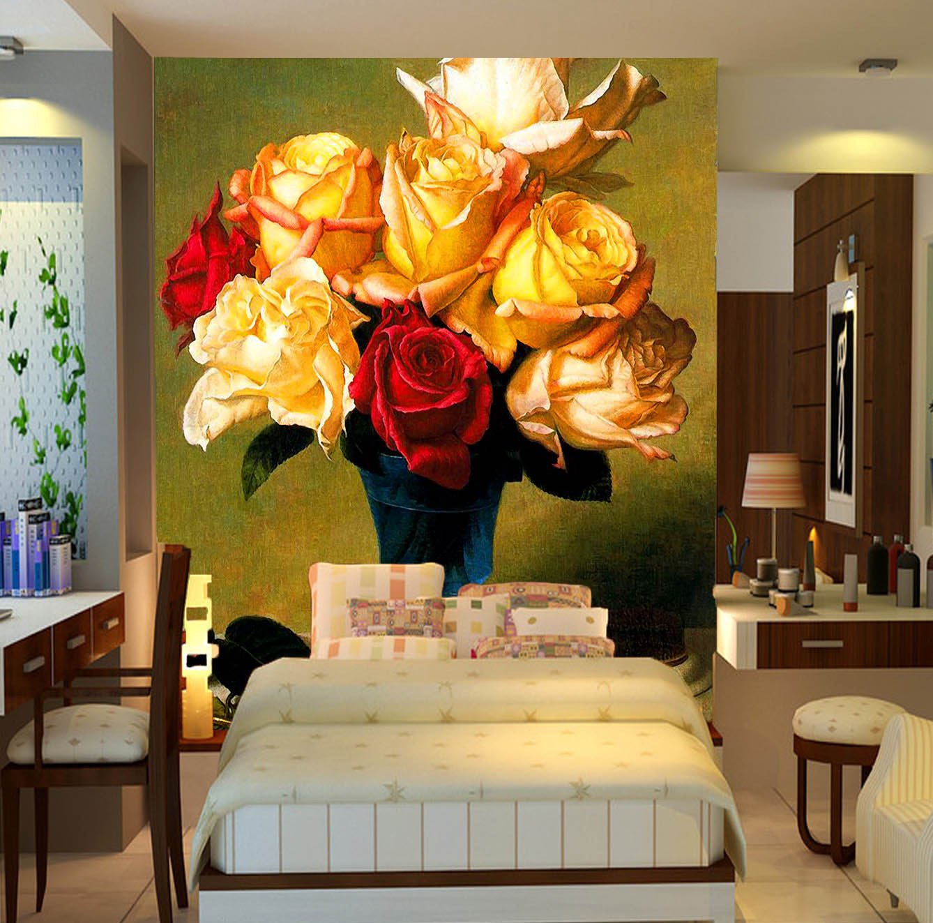 Table Flowers Vase Wallpaper AJ Wallpaper