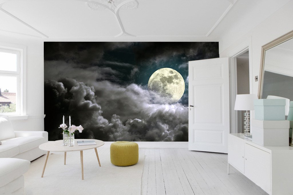Cloudy Full Moon 1 Wallpaper AJ Wallpaper