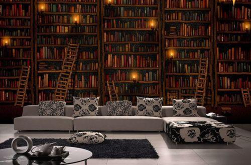 Luxury Bookshelf Wallpaper AJ Wallpaper 2