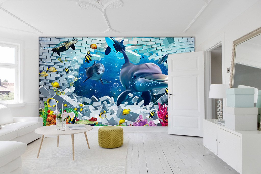 Swimming Dolphins 372 Wallpaper AJ Wallpaper 1