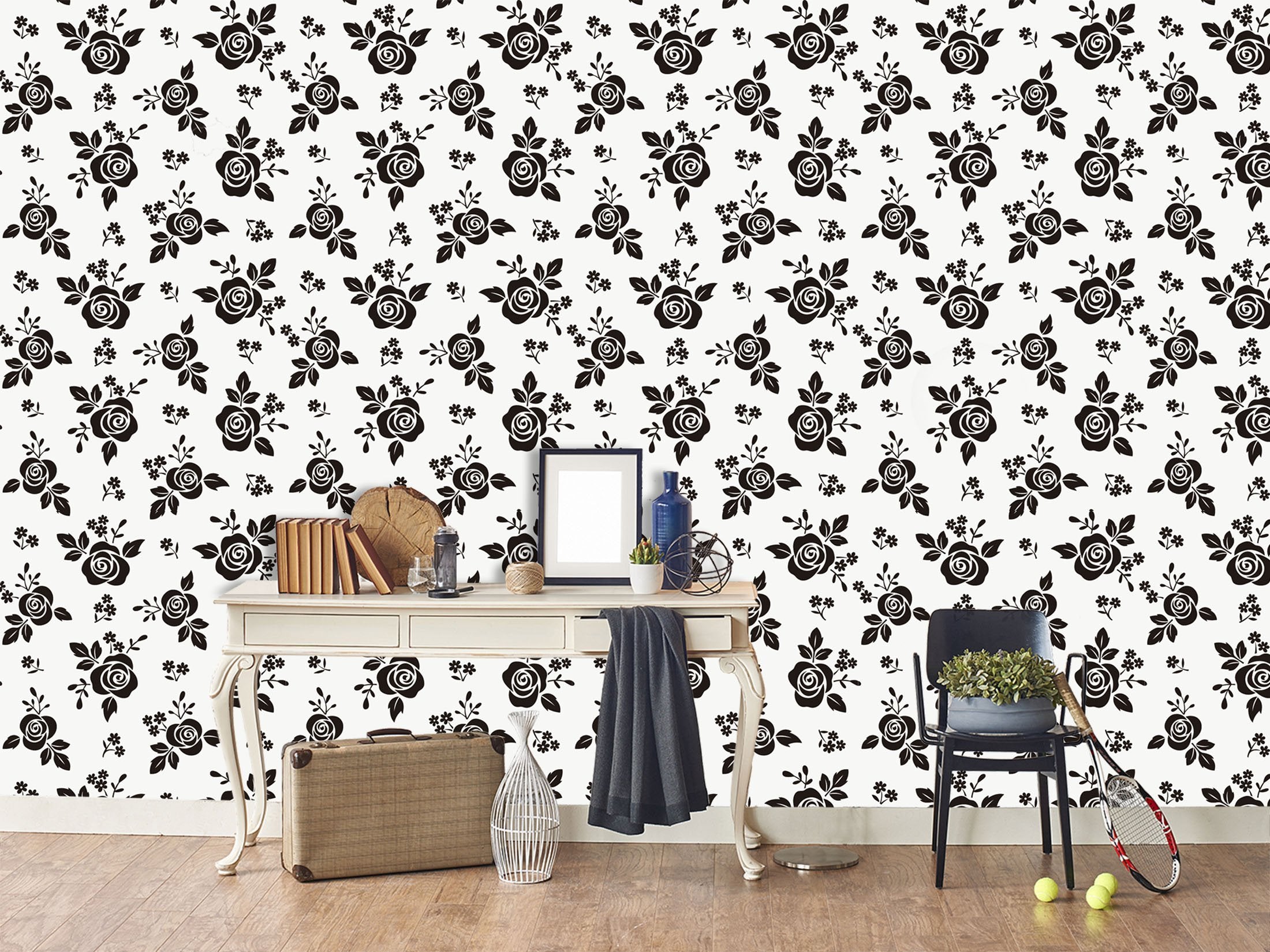 3D Black Flowers 405 Wallpaper AJ Wallpaper