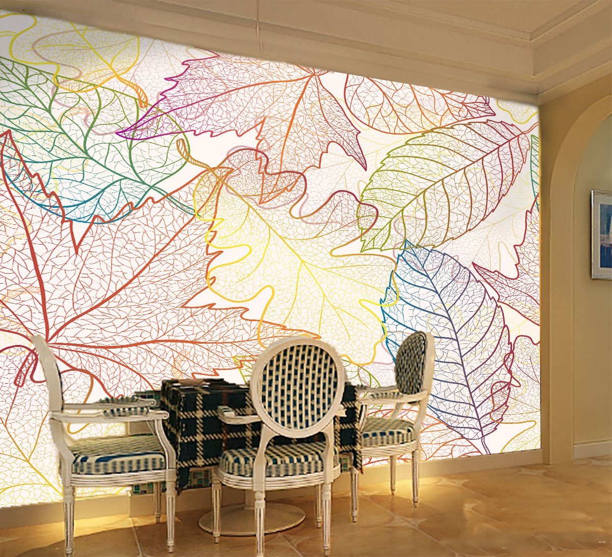 3D Line Leaves 033 Wallpaper AJ Wallpaper