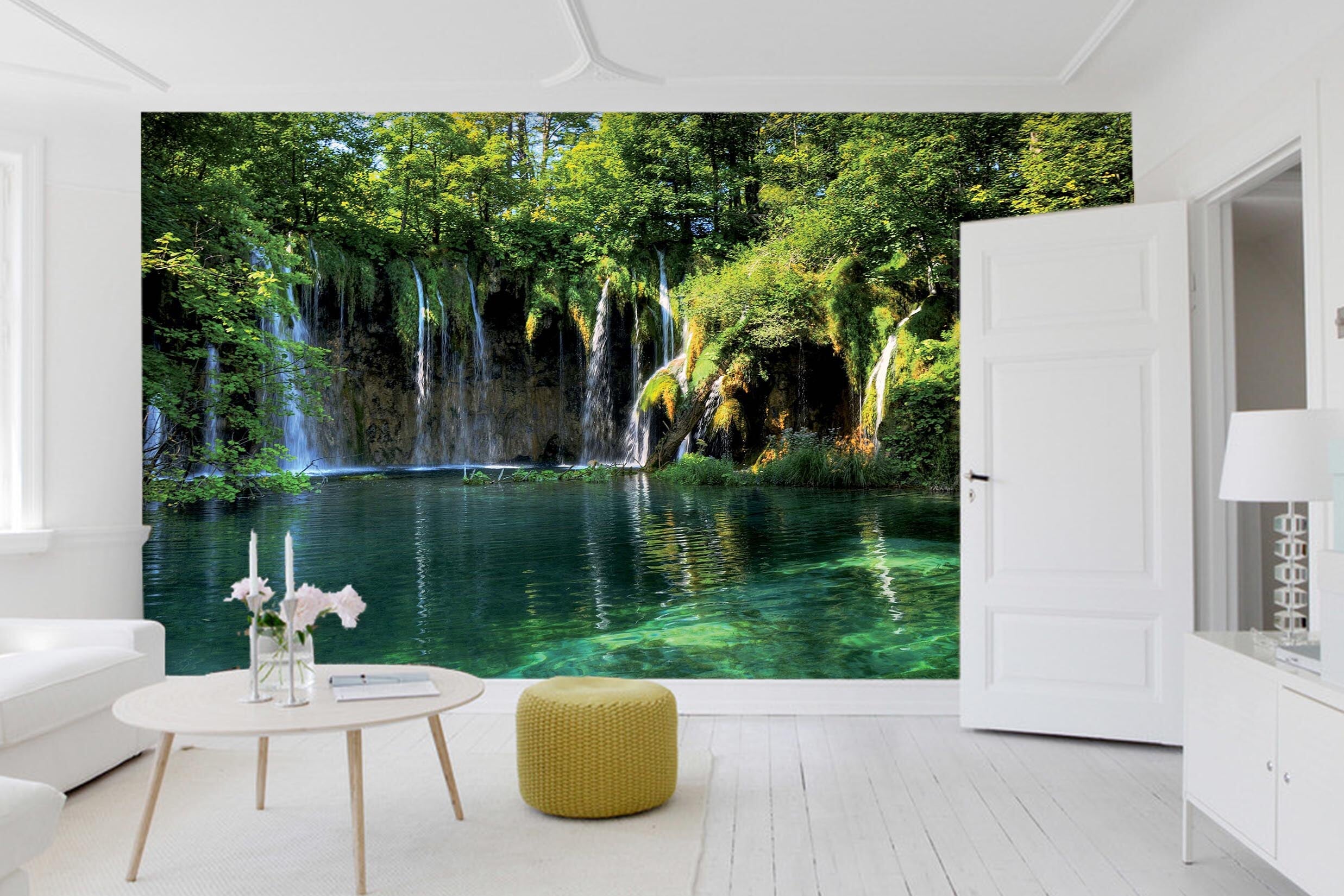 3D Waterfall Landscape 07 Wall Murals Wallpaper AJ Wallpaper 2