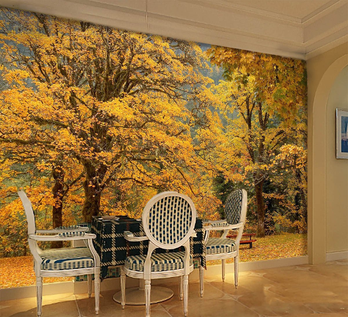 Forest Bench Wallpaper AJ Wallpaper