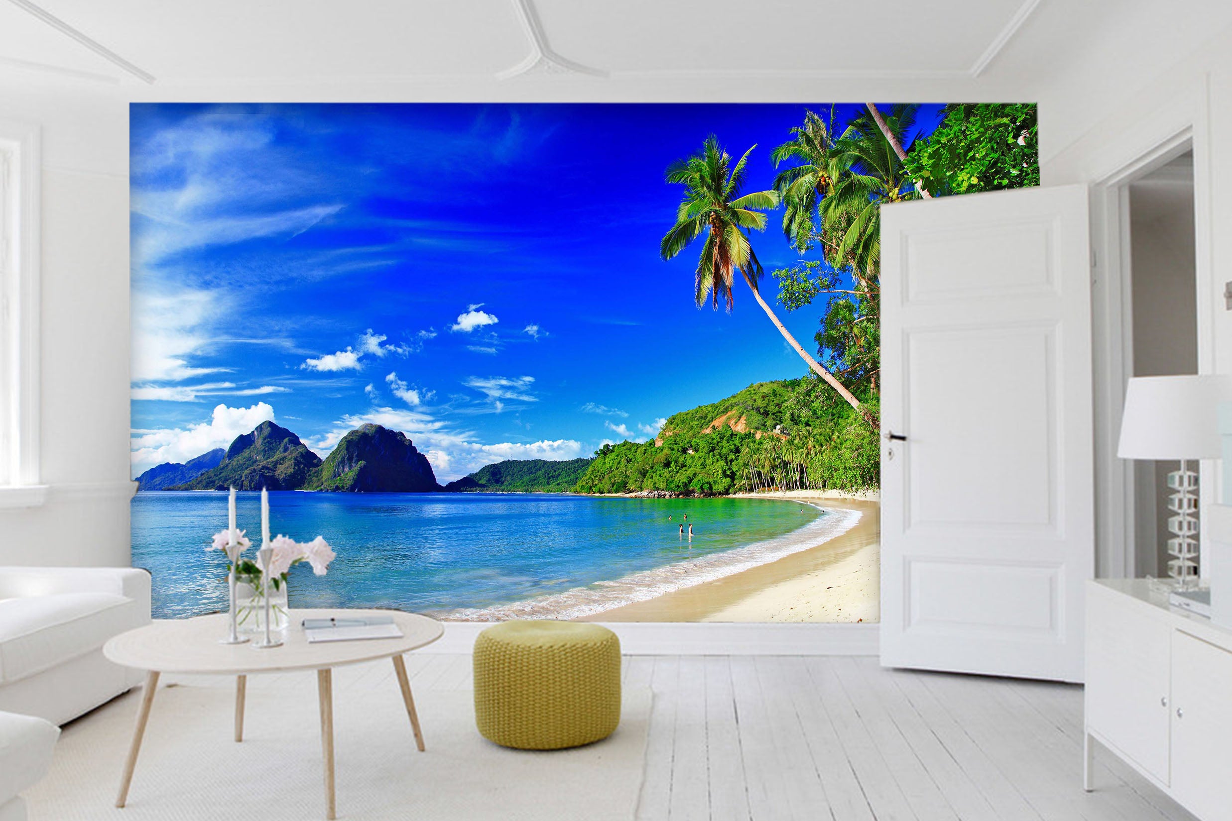 3D Sea Coconut Tree 021 Wall Murals