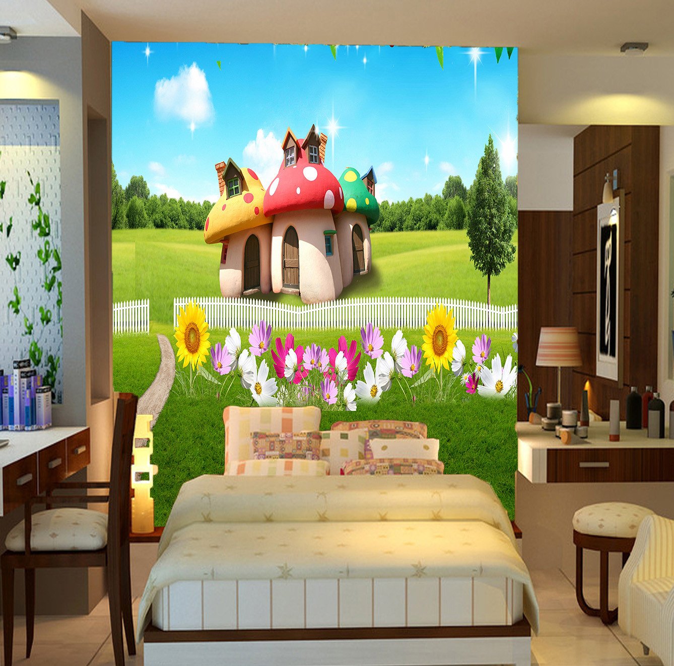 Lawn Mushroom Houses Wallpaper AJ Wallpaper