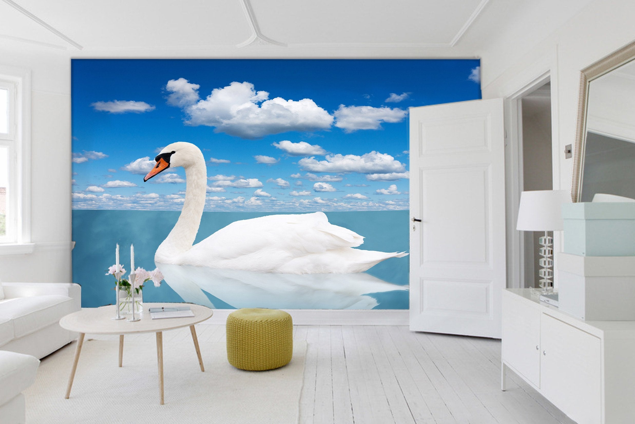 3D Swan Lake Wandering 611 Wallpaper AJ Wallpaper