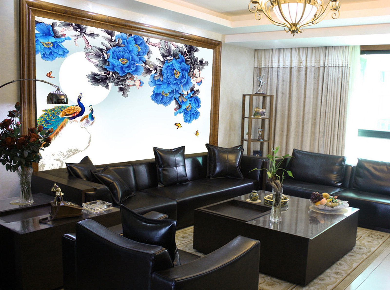 Blue Chinese Rose 76 Wallpaper AJ Wallpaper 1