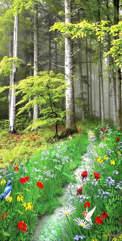 3D Forest Flowers 598 Stair Risers Wallpaper AJ Wallpaper