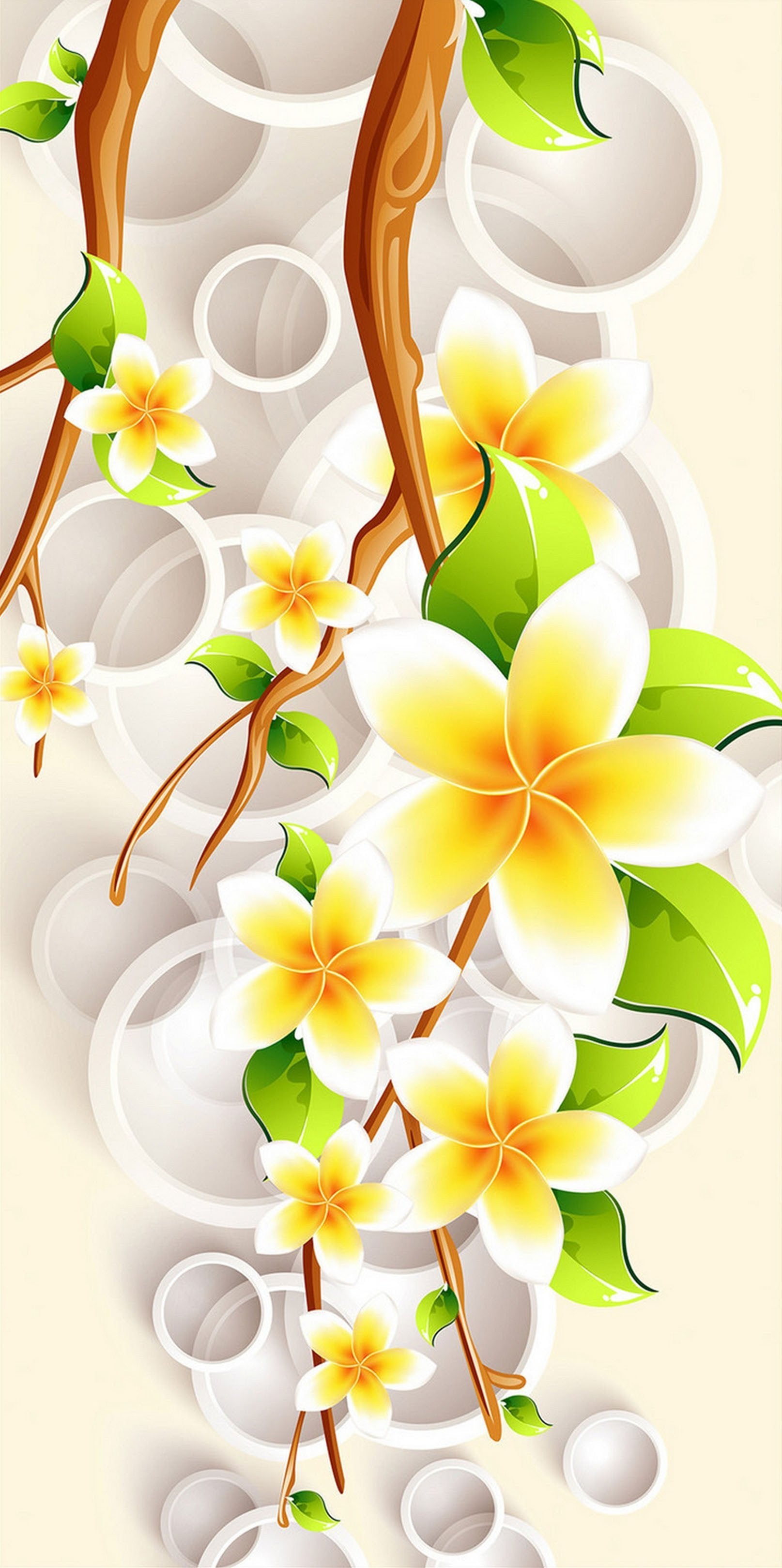 3D Flowers Branch 1435 Stair Risers Wallpaper AJ Wallpaper