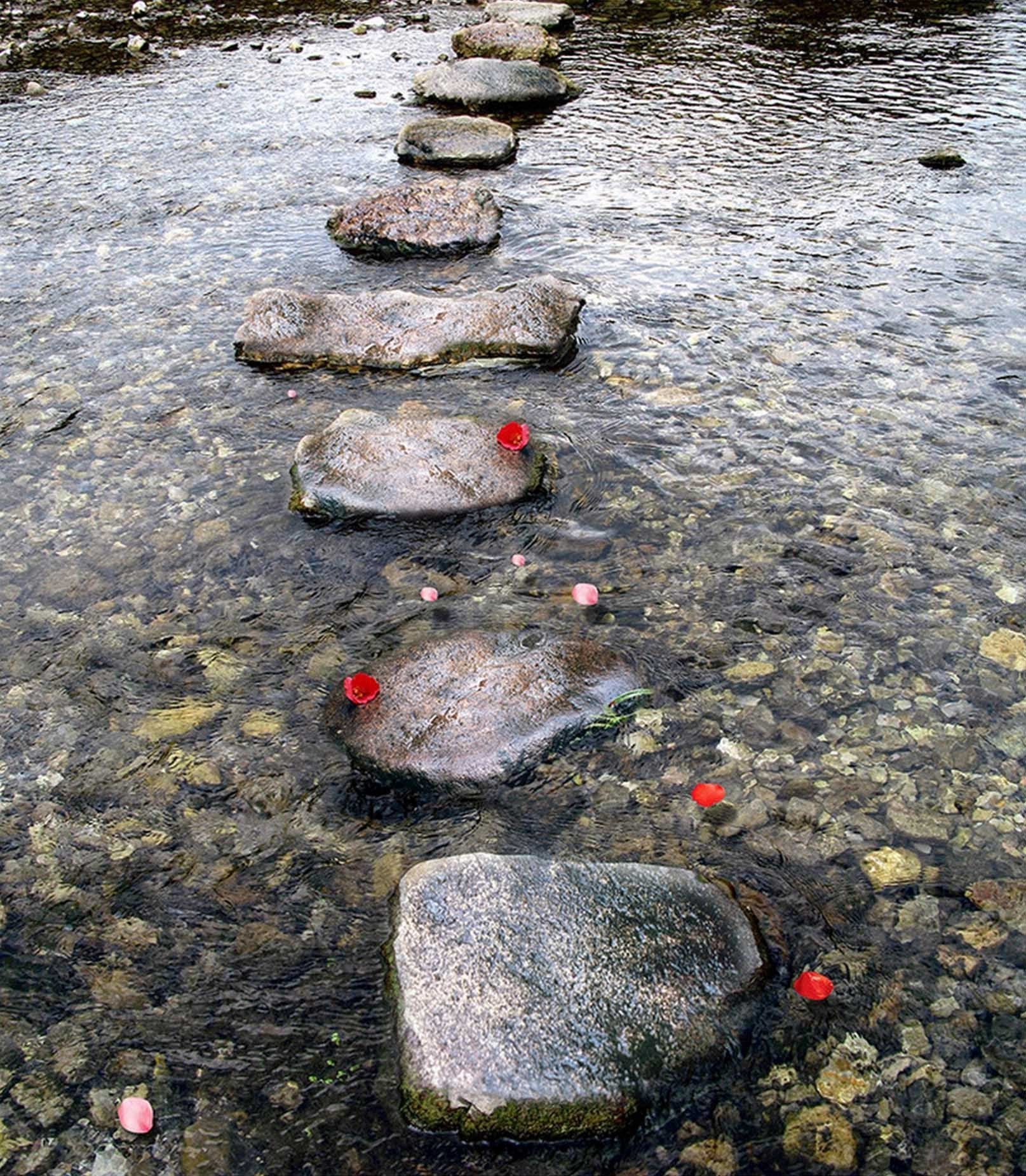 3D River Stones Road 1650 Stair Risers Wallpaper AJ Wallpaper