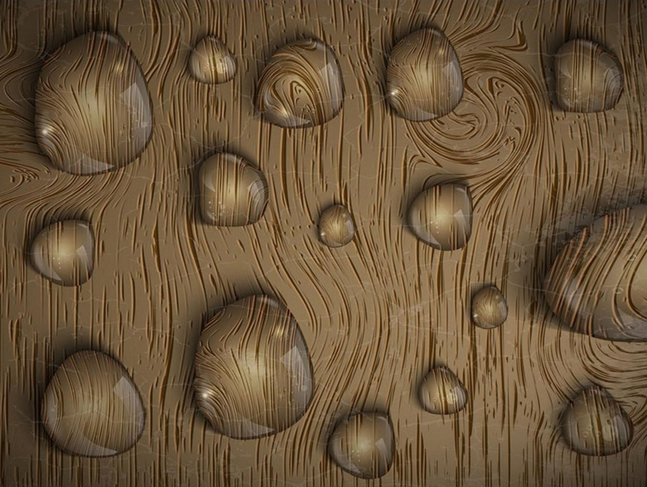 3D Wood Board Water Drops 166 Kitchen Mat Floor Mural Wallpaper AJ Wallpaper