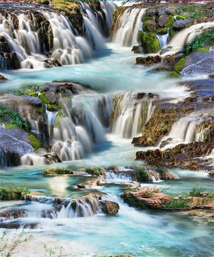 3D Wide River Waterfalls 63 Stair Risers Wallpaper AJ Wallpaper
