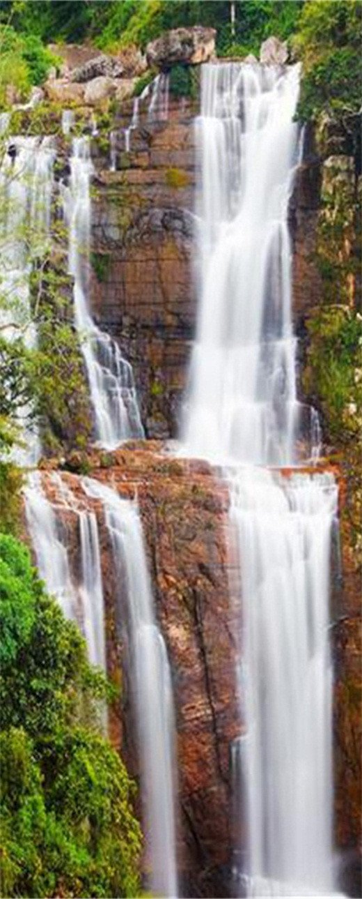 3D waterfall landscape door mural Wallpaper AJ Wallpaper