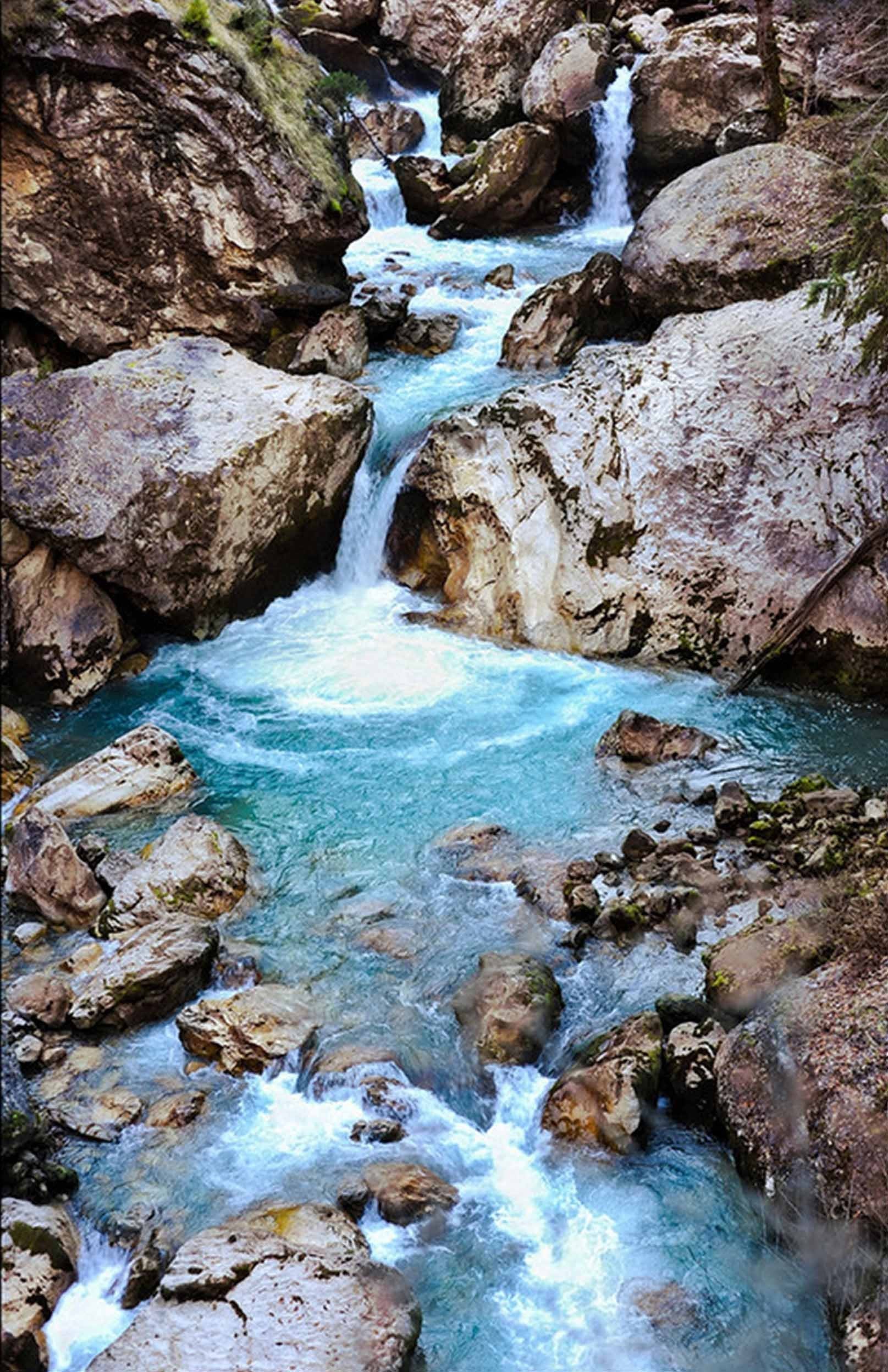 3D Flowing Creek 1644 Stair Risers Wallpaper AJ Wallpaper