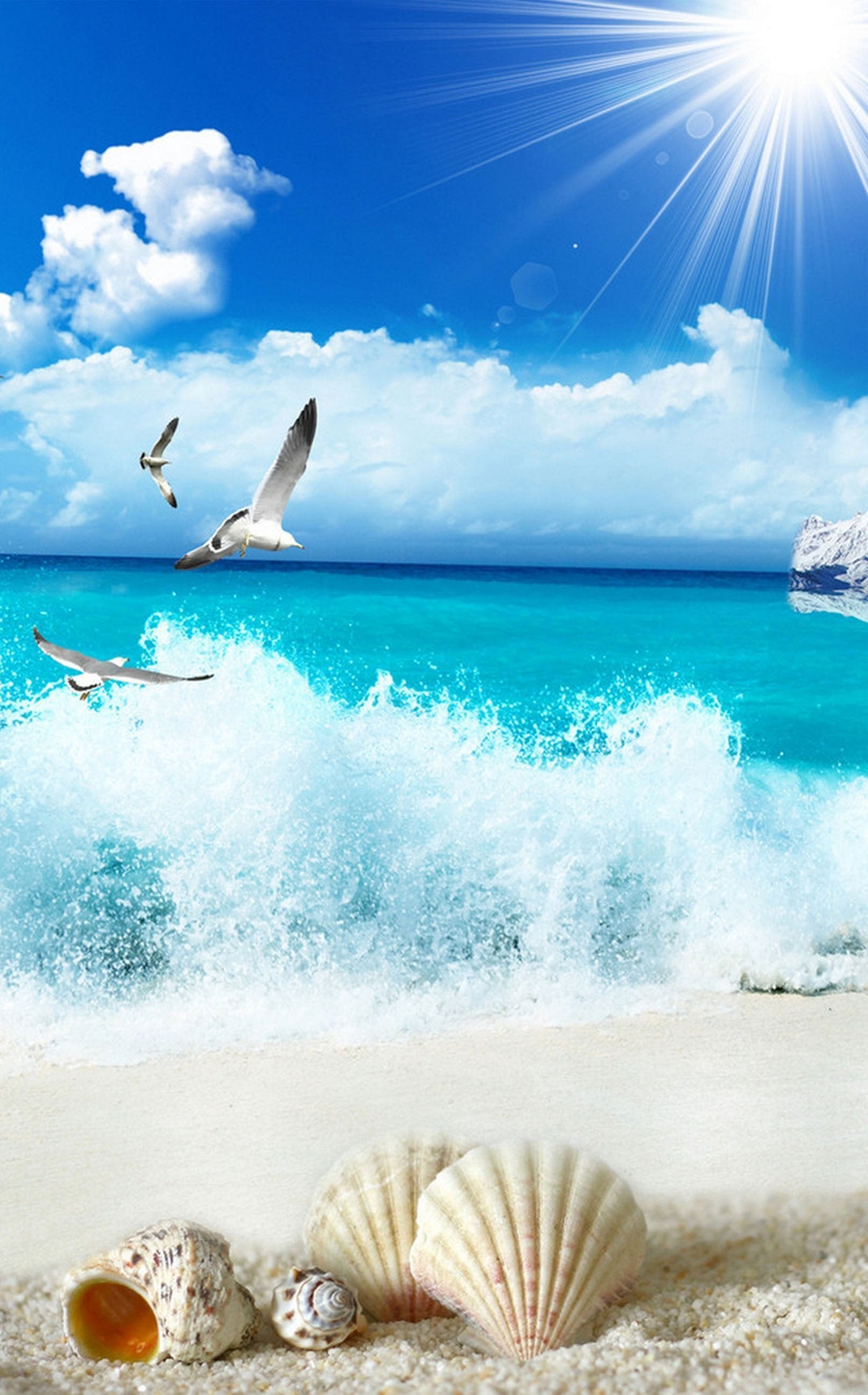 3D Sea Seagulls 1516 Stair Risers Wallpaper AJ Wallpaper