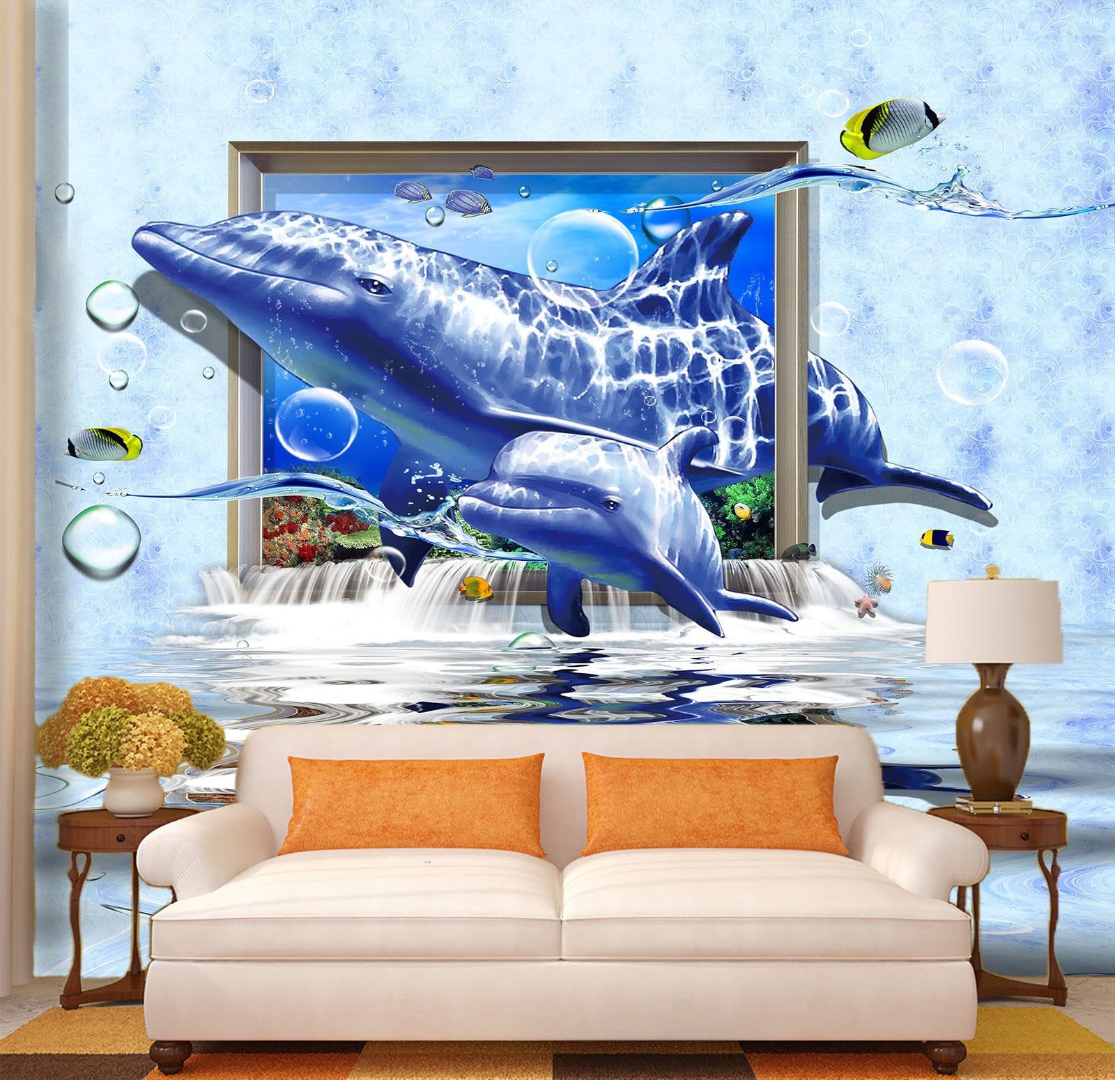 Dolphins Window Wallpaper AJ Wallpaper