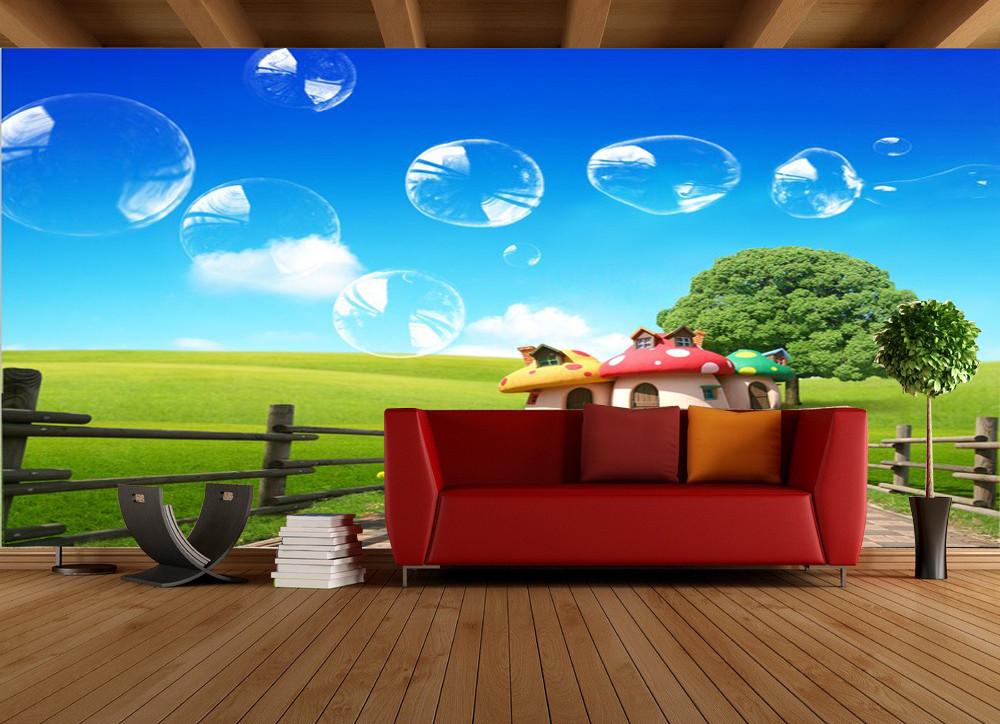 Mushroom Houses Wallpaper AJ Wallpaper