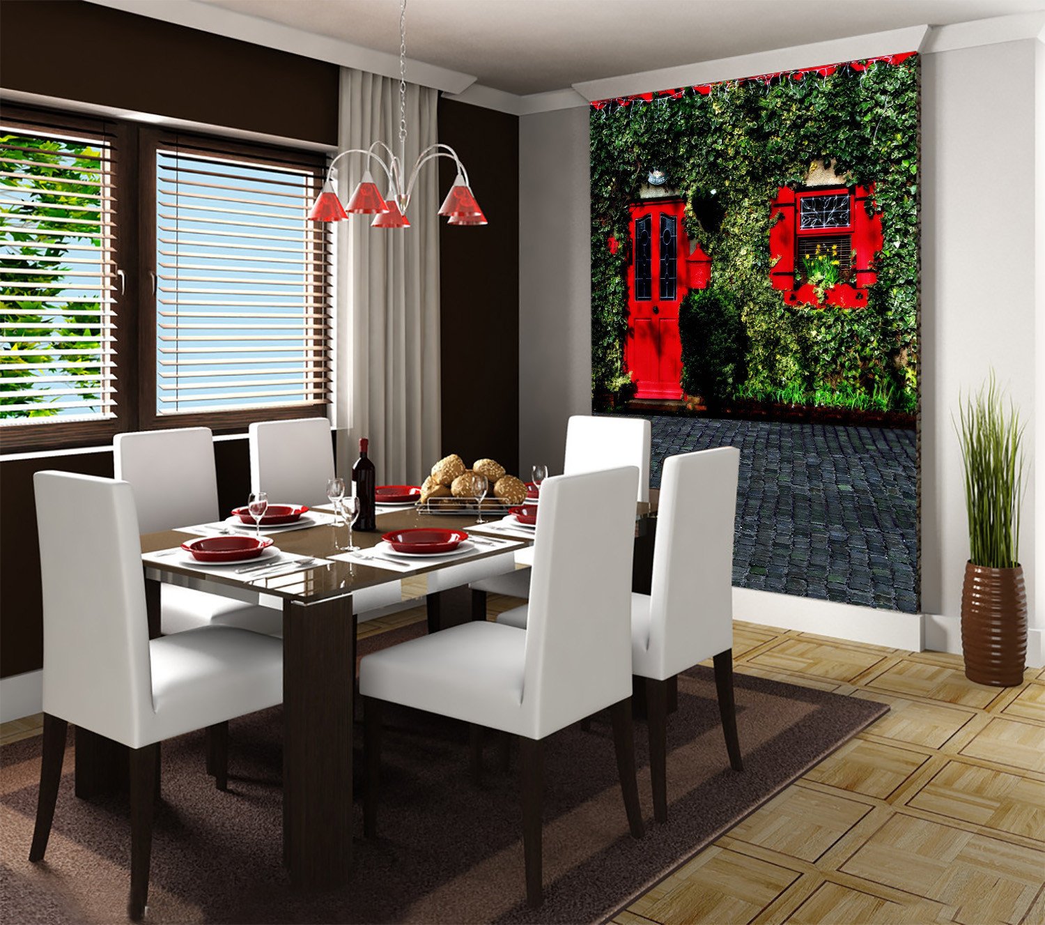 Green Leaf Wall Wallpaper AJ Wallpaper