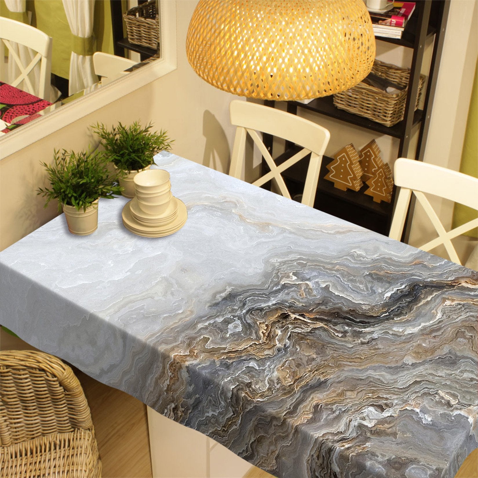 3D Wave Stone Pattern 69 Tablecloths Wallpaper AJ Wallpaper