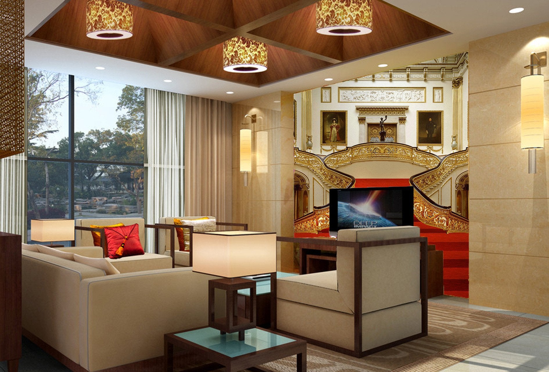 Extravagant Staircase Wallpaper AJ Wallpaper