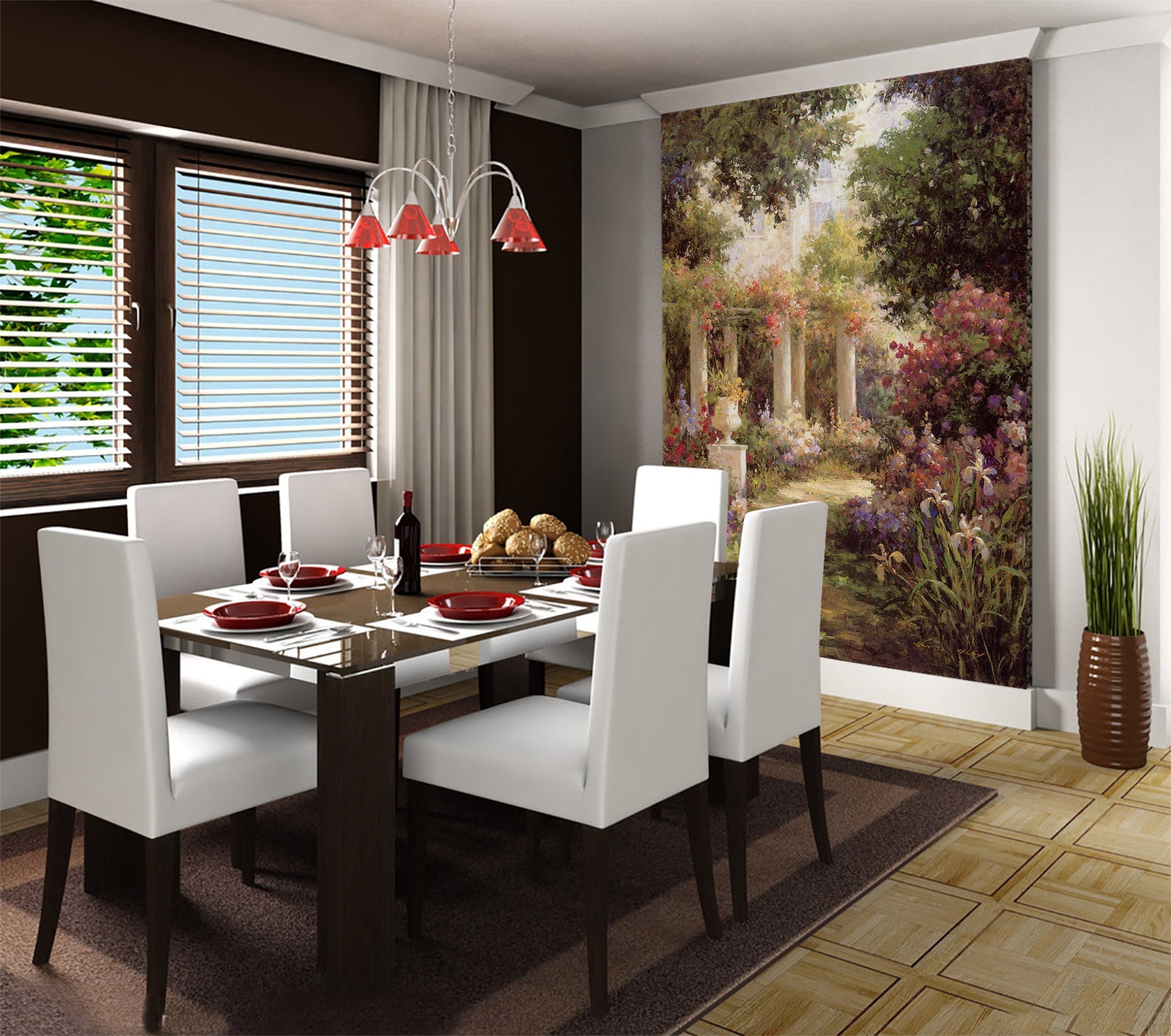 3D Oil Painting Garden 031 Wall Murals Wallpaper AJ Wallpaper