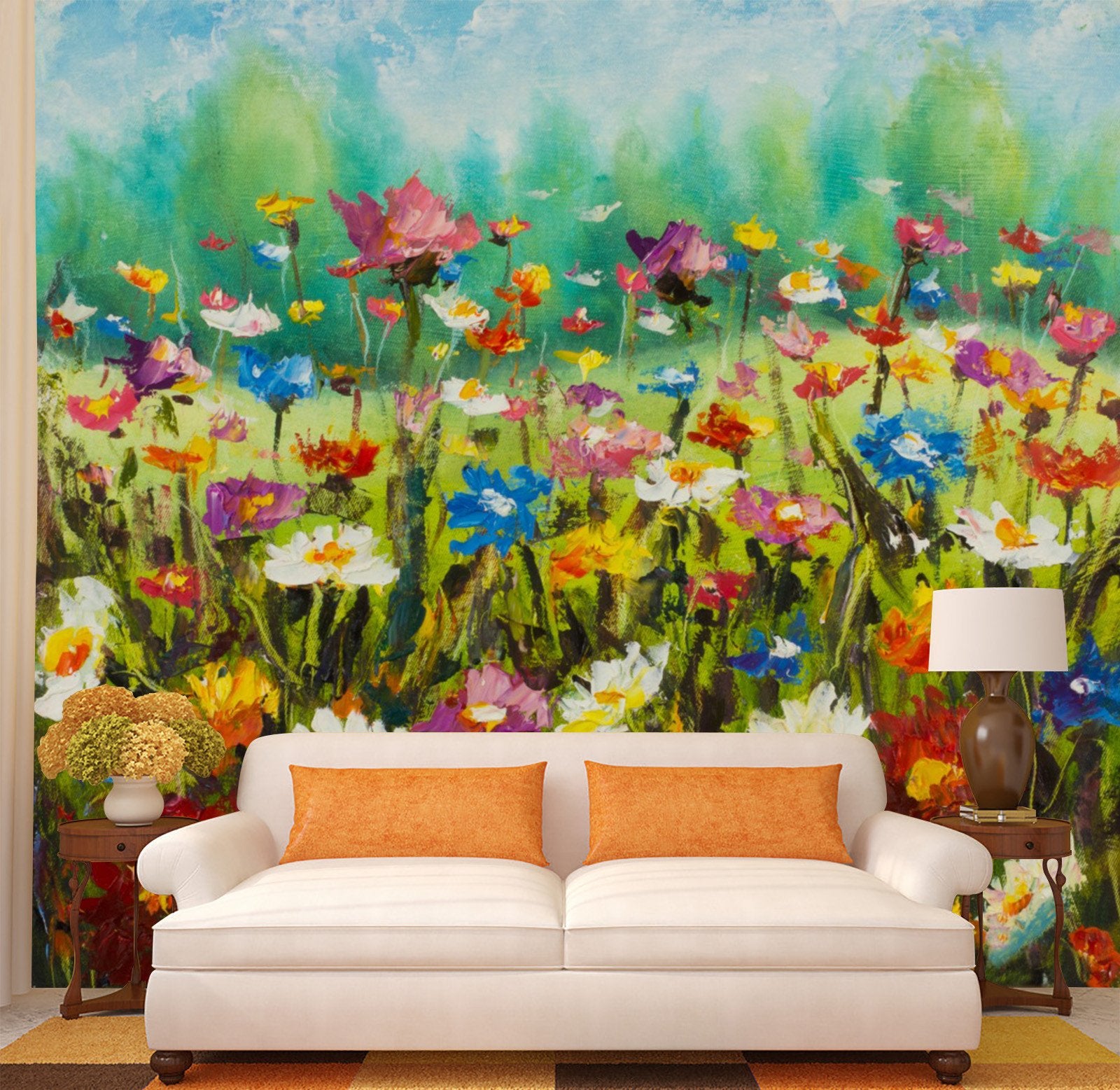 3D Colorful Flower Manor 63 Wallpaper AJ Wallpaper 2