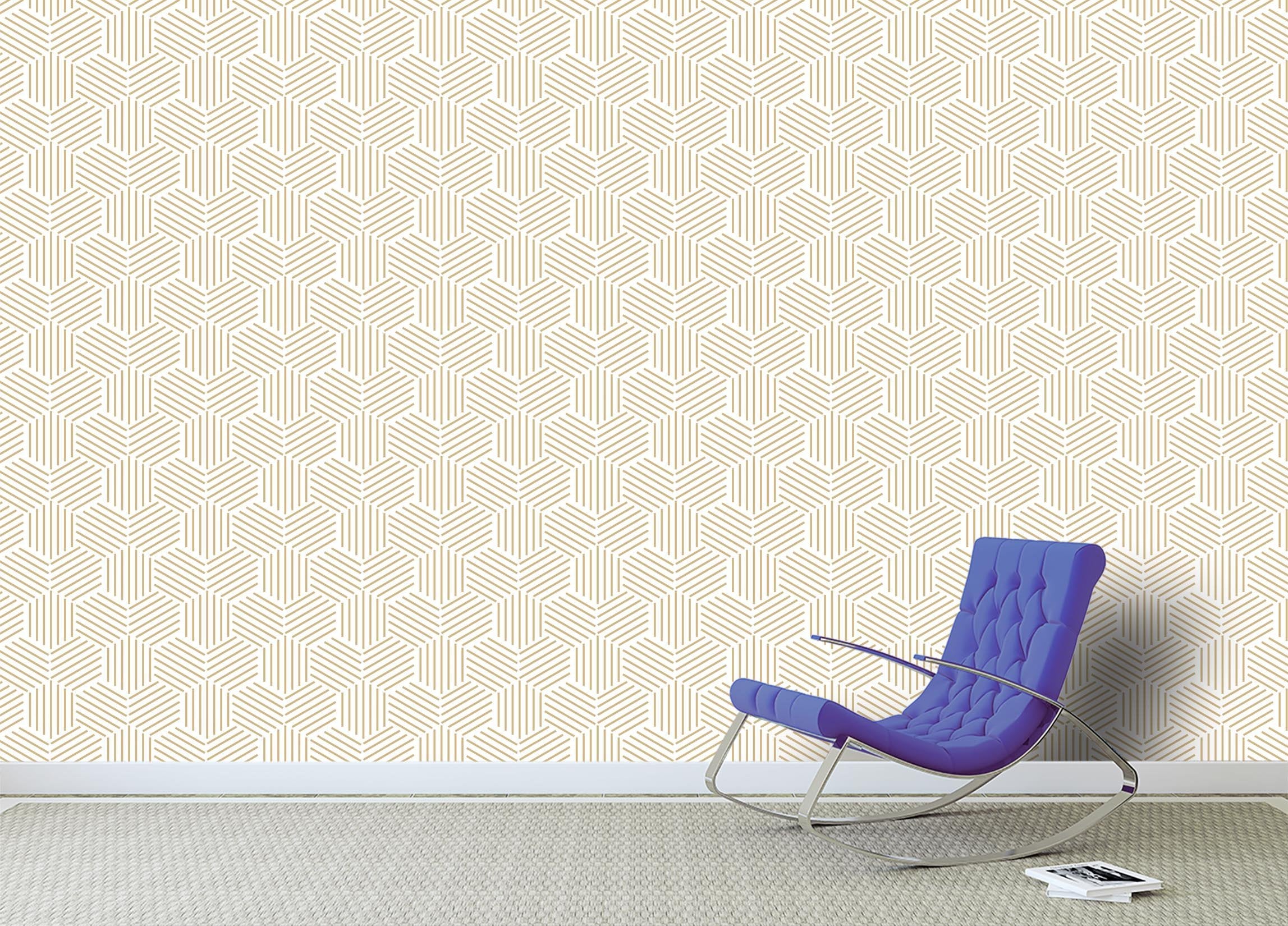 3D Hexagonal Line Pattern 034 Wallpaper AJ Wallpaper
