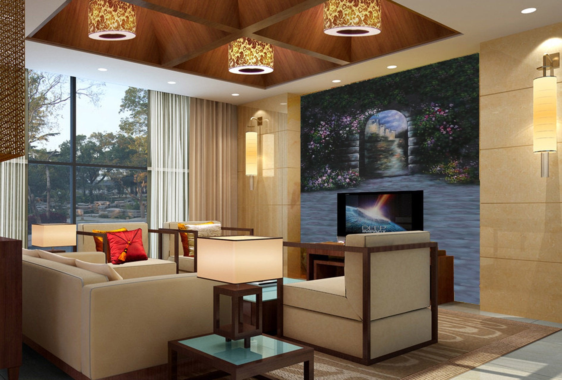 Stones Arch Door Wallpaper AJ Wallpaper