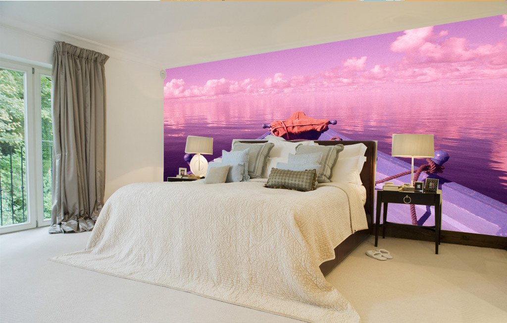 Ocean Floating Boat Wallpaper AJ Wallpaper