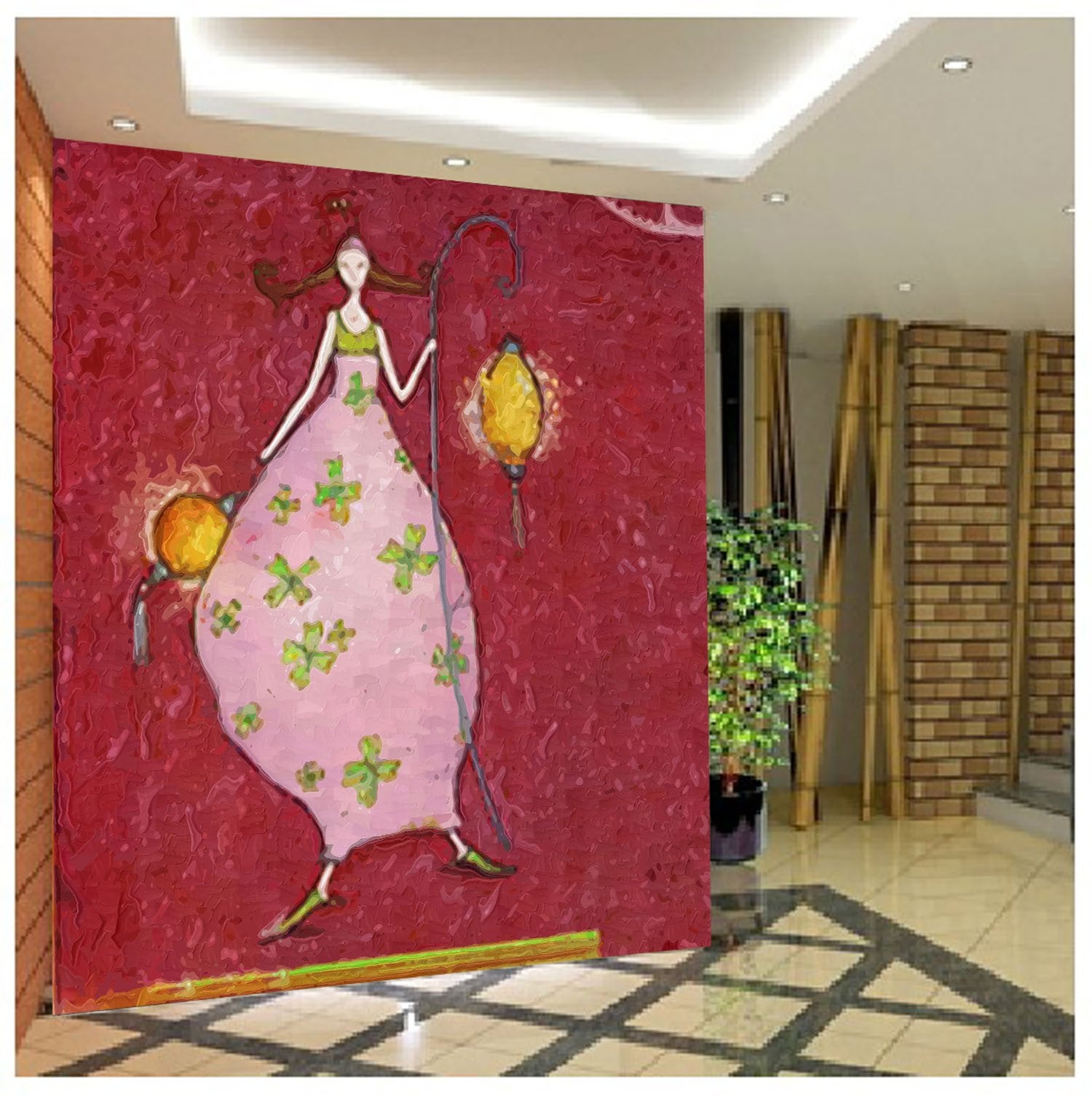 Holding Lanterns Girl Wallpaper AJ Wallpaper