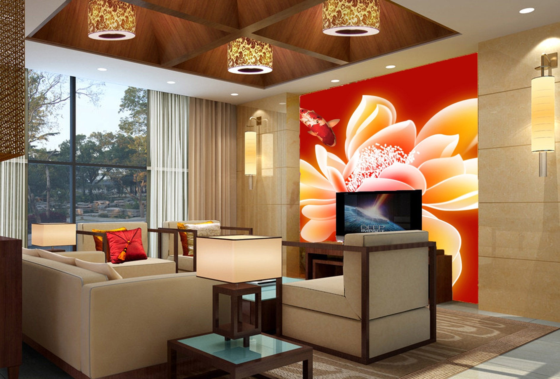 Fishes And Flowers Wallpaper AJ Wallpaper