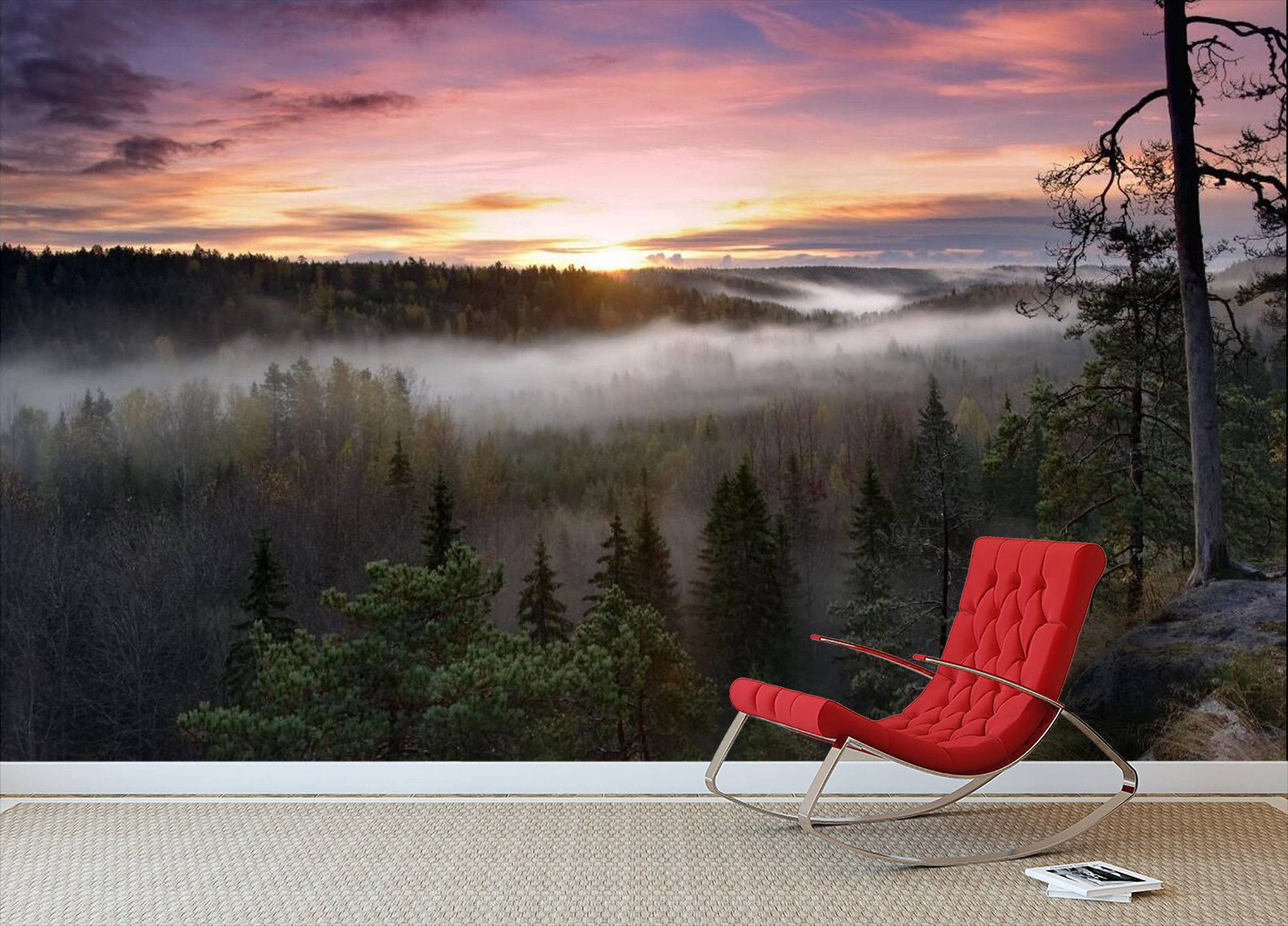 Dust Glow Pine Tree And Fog 5 Wallpaper AJ Wallpaper 1