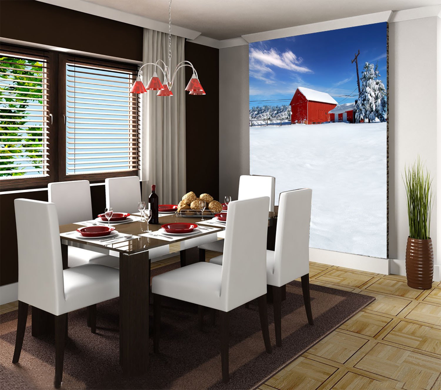 Snowcapped Cottage 1 Wallpaper AJ Wallpaper