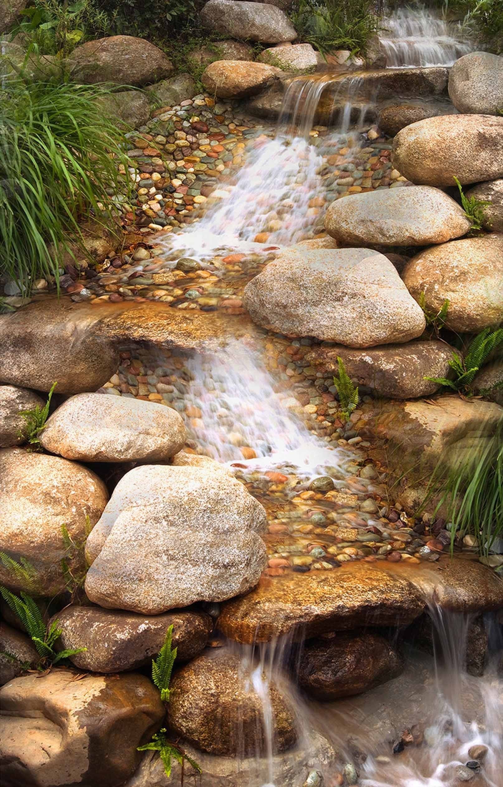 3D Creek Stones 1627 Stair Risers Wallpaper AJ Wallpaper