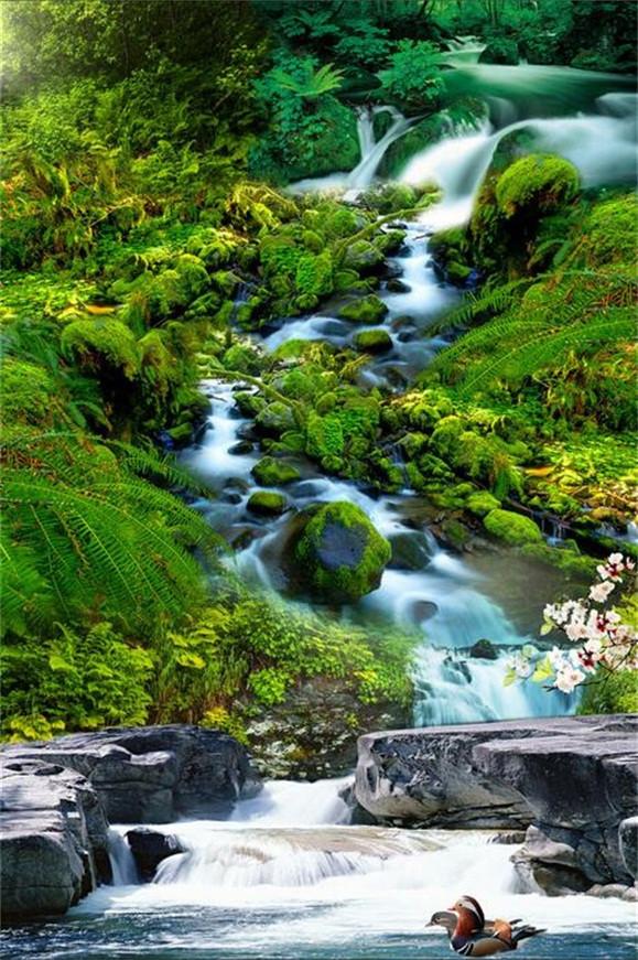 3D Stream Scenery 788 Stair Risers Wallpaper AJ Wallpaper