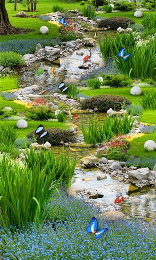 3D Beautiful River 76 Stair Risers Wallpaper AJ Wallpaper