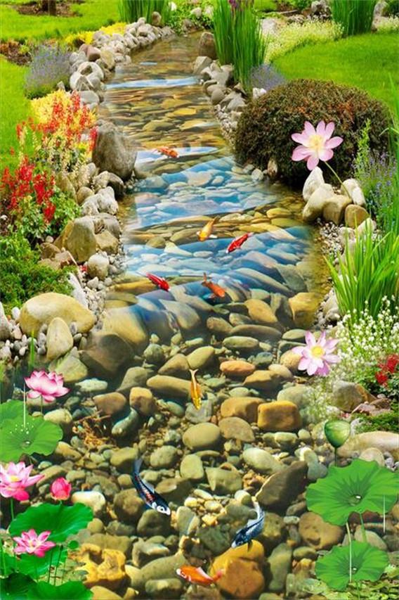 3D Pretty River Stones 405 Stair Risers Wallpaper AJ Wallpaper