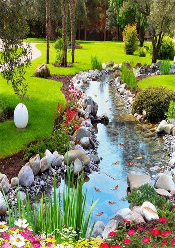 3D Grassland River 406 Stair Risers Wallpaper AJ Wallpaper