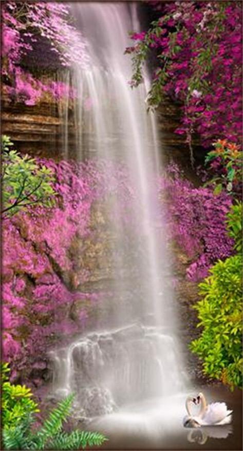 3D Waterfall Scenery 587 Stair Risers Wallpaper AJ Wallpaper