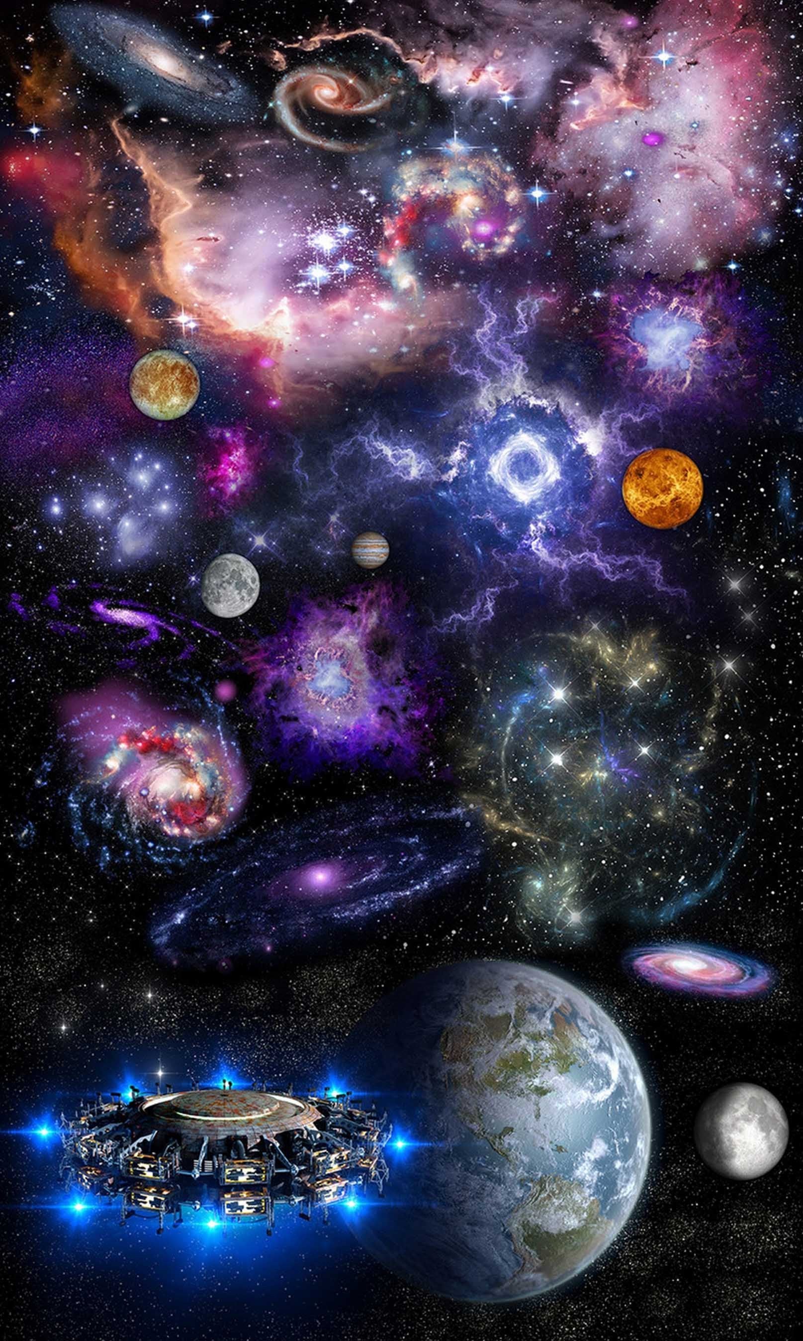 3D Beautiful Space Planets 1635 Stair Risers Wallpaper AJ Wallpaper