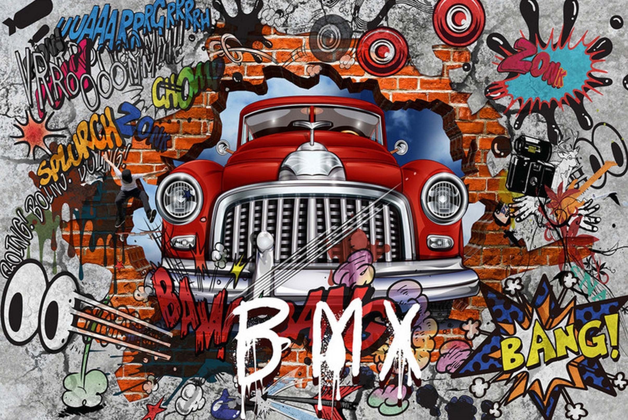 3D Graffiti Words Luxury Car 60 Garage Door Mural Wallpaper AJ Wallpaper