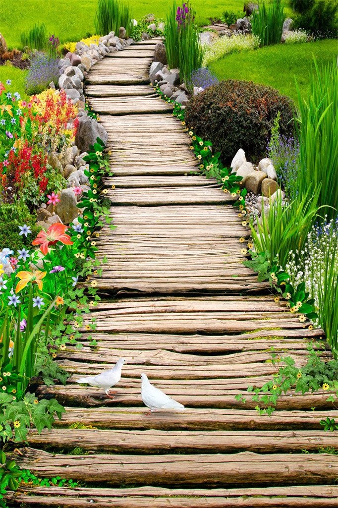 3D Wood Road 684 Stair Risers Wallpaper AJ Wallpaper