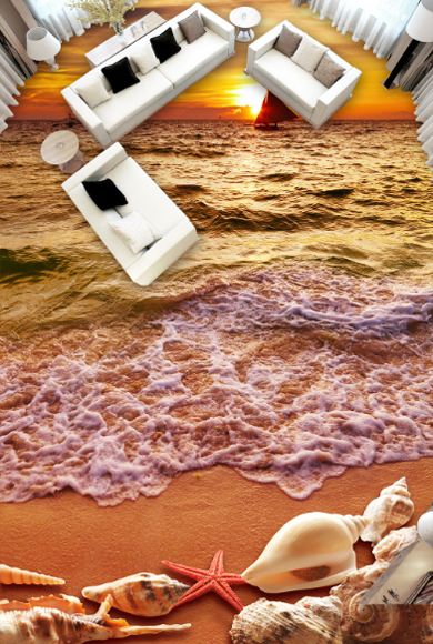 3D Beautiful Beach Floor Mural Wallpaper AJ Wallpaper 2