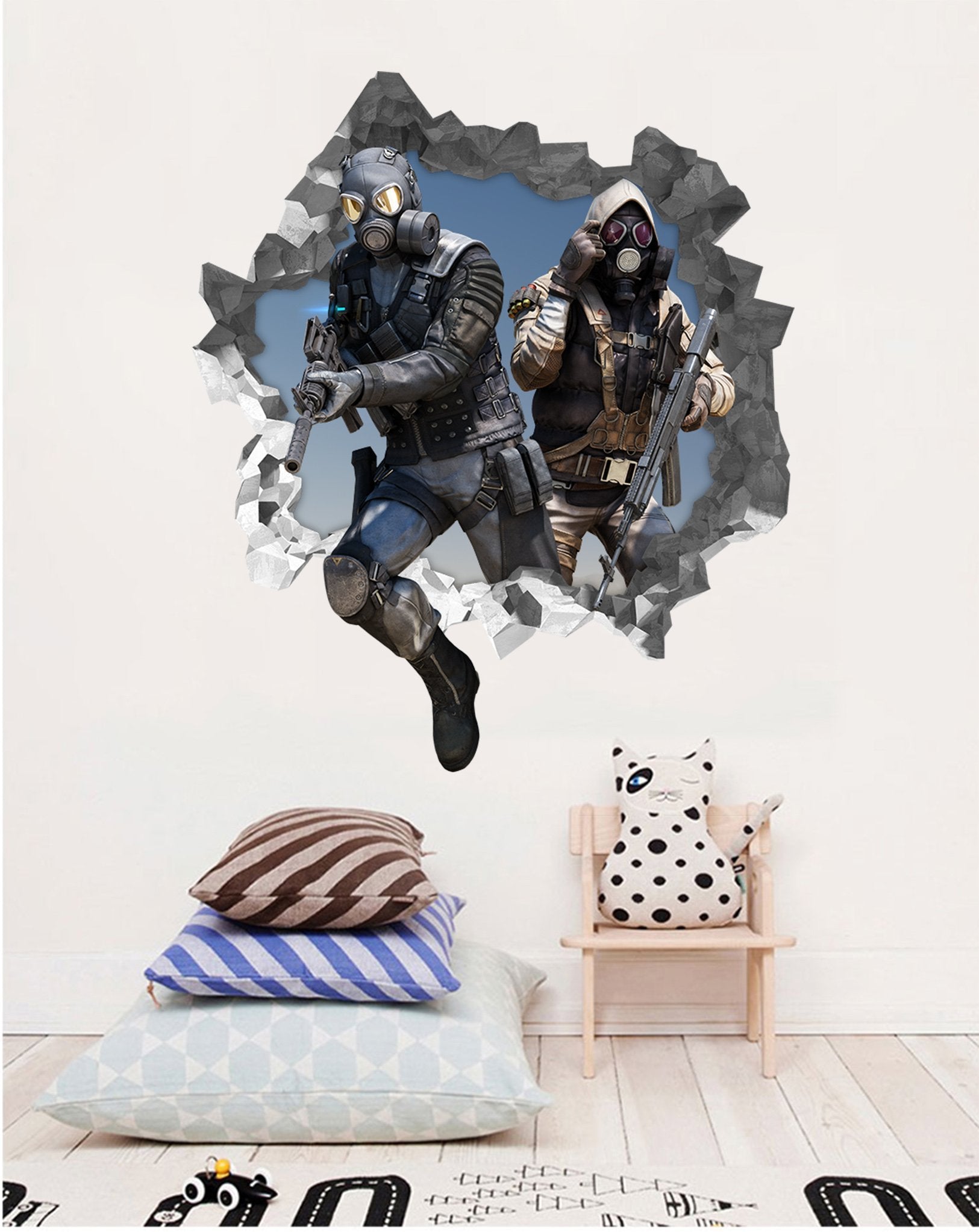 3D Funny Game 178 Broken Wall Murals Wallpaper AJ Wallpaper