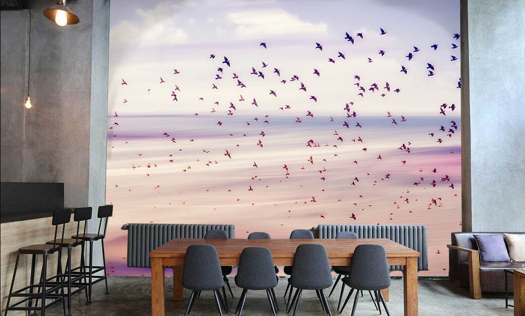 3D Flock Of Birds 053 Wallpaper AJ Wallpaper