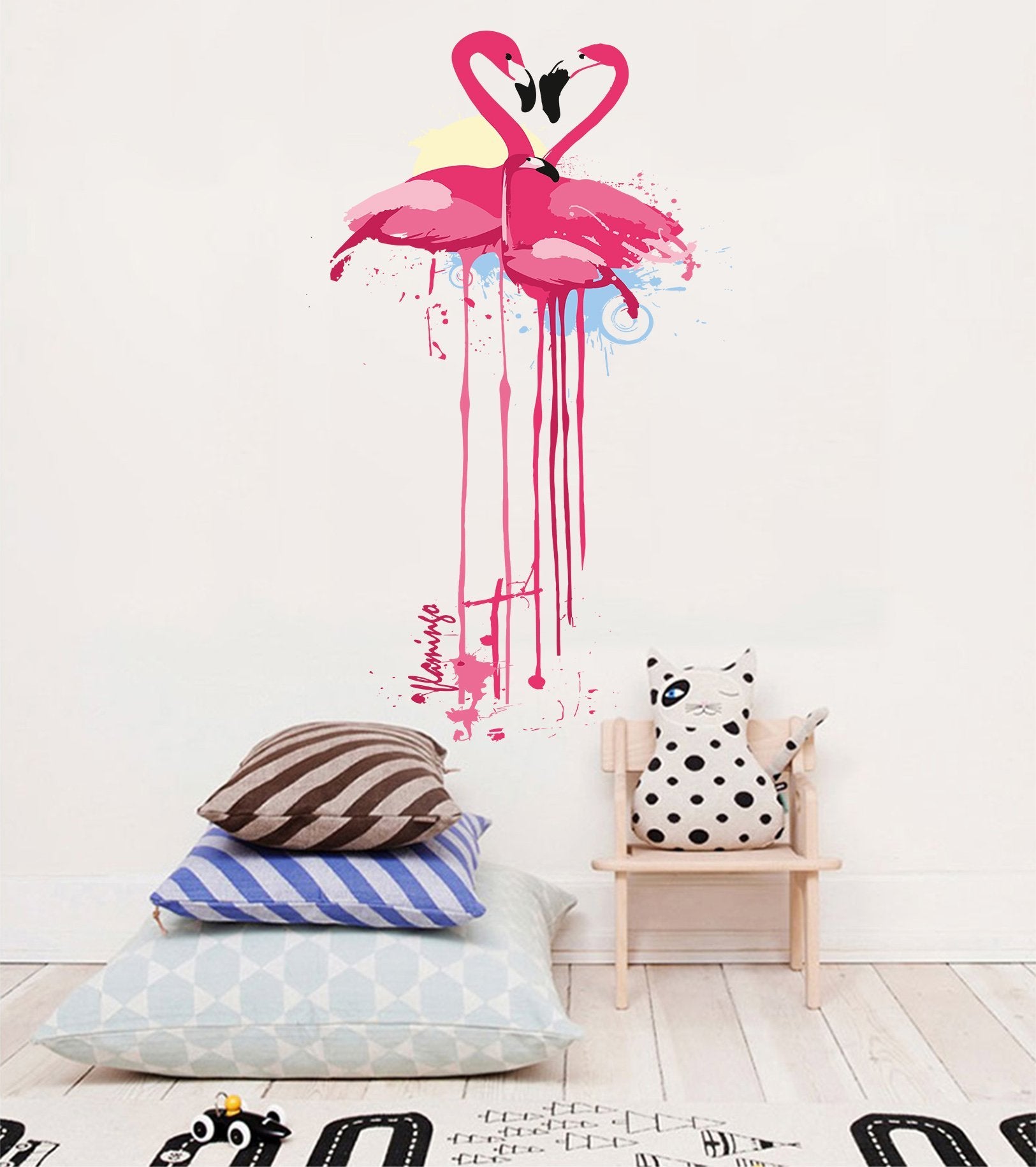 3D Graffiti Flamingo 060 Wall Stickers Wallpaper AJ Wallpaper