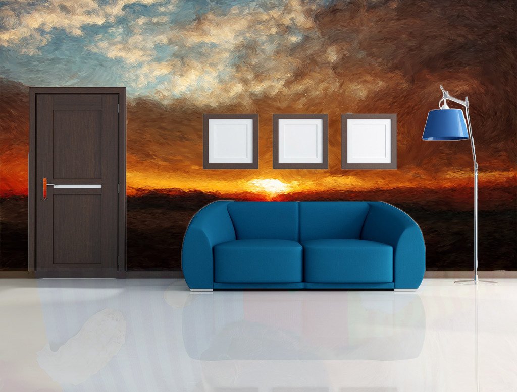 Sunset Painting Wallpaper AJ Wallpaper