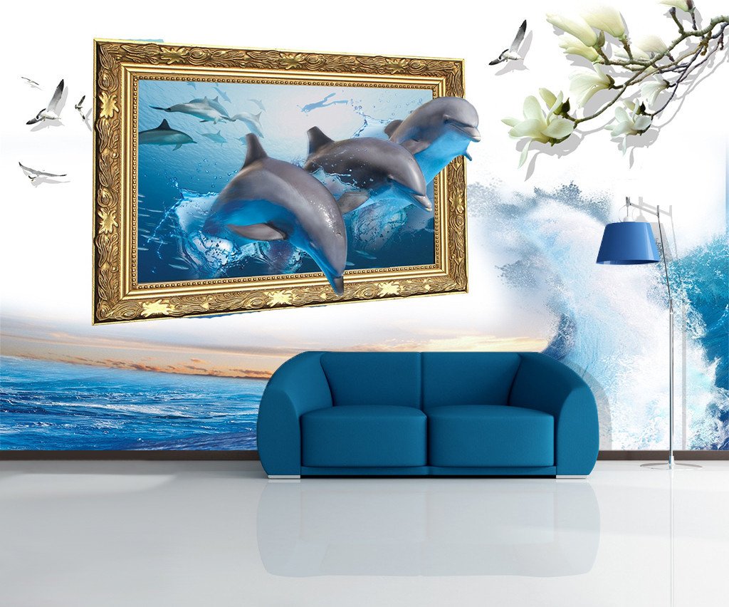 3D Jumping Dolphin 36 Wallpaper AJ Wallpaper