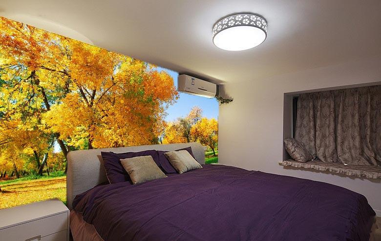 Lawn Yellow Trees Wallpaper AJ Wallpaper